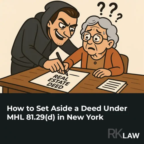 How to Set Aside a Deed Under MHL 81.29(d) in New York